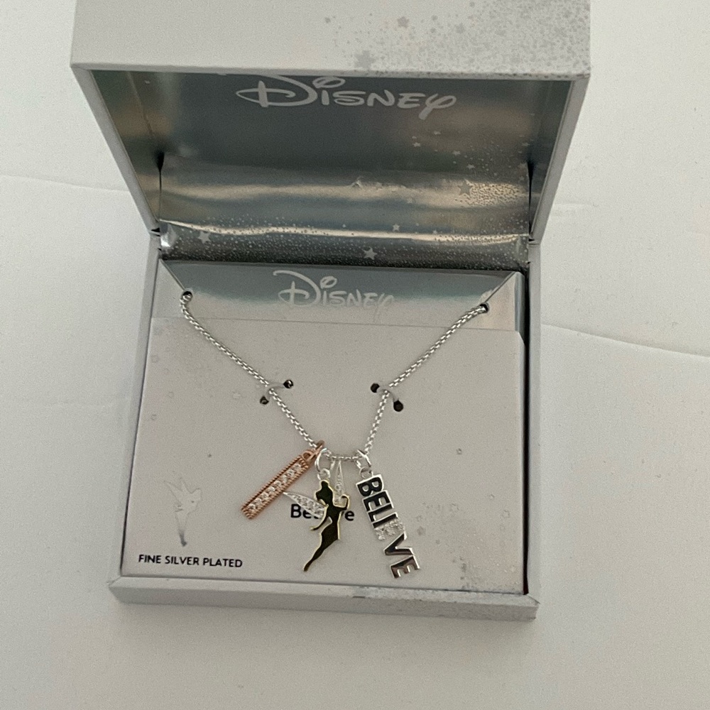 Disney Classics Jewelry | Tinker Bell “Believe” | Tri-Tone Pendant Necklace - Picture 5 of 13